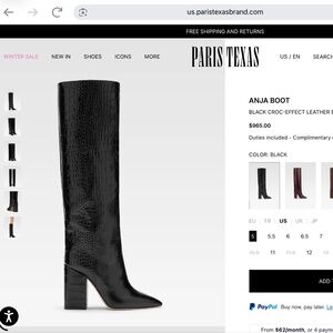Paris Texas Black Anja Boots size 37.5
